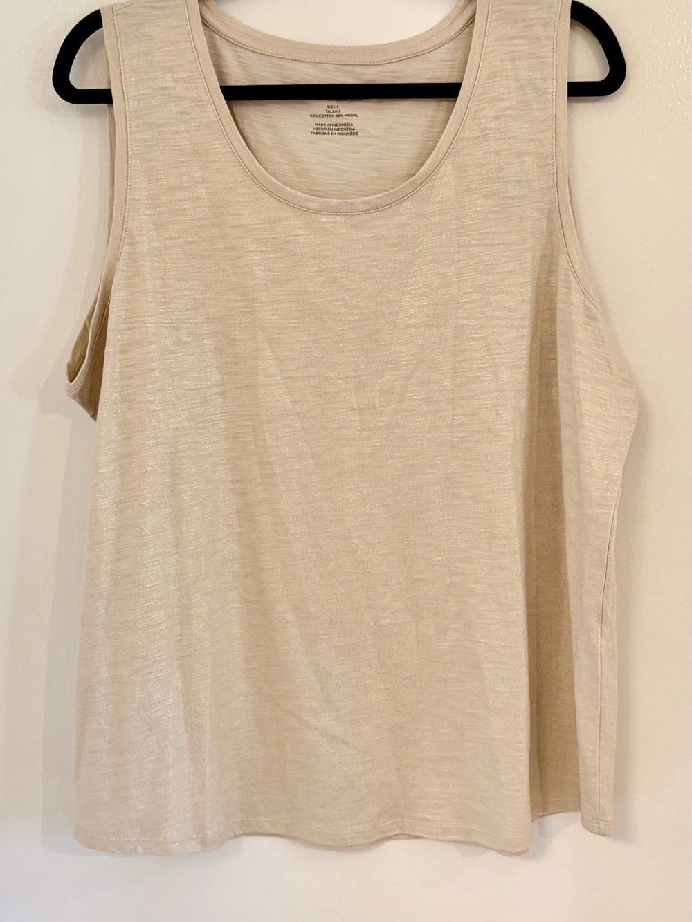 Chicos Shimmery Gold Women's Sleeveless Tank Top Size 3